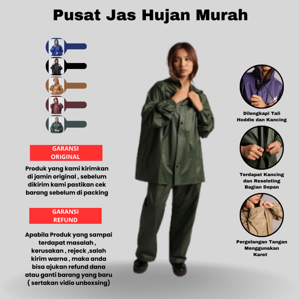 Jas Hujan Pria Wanita | Jas Hujan Jaket | Jas Hujan Celana