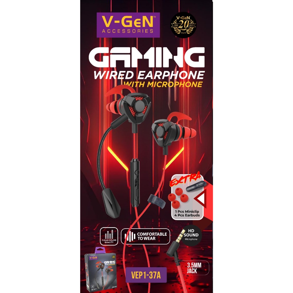 VGen Earphone Gaming / Headset Gaming Vep 1-37a
