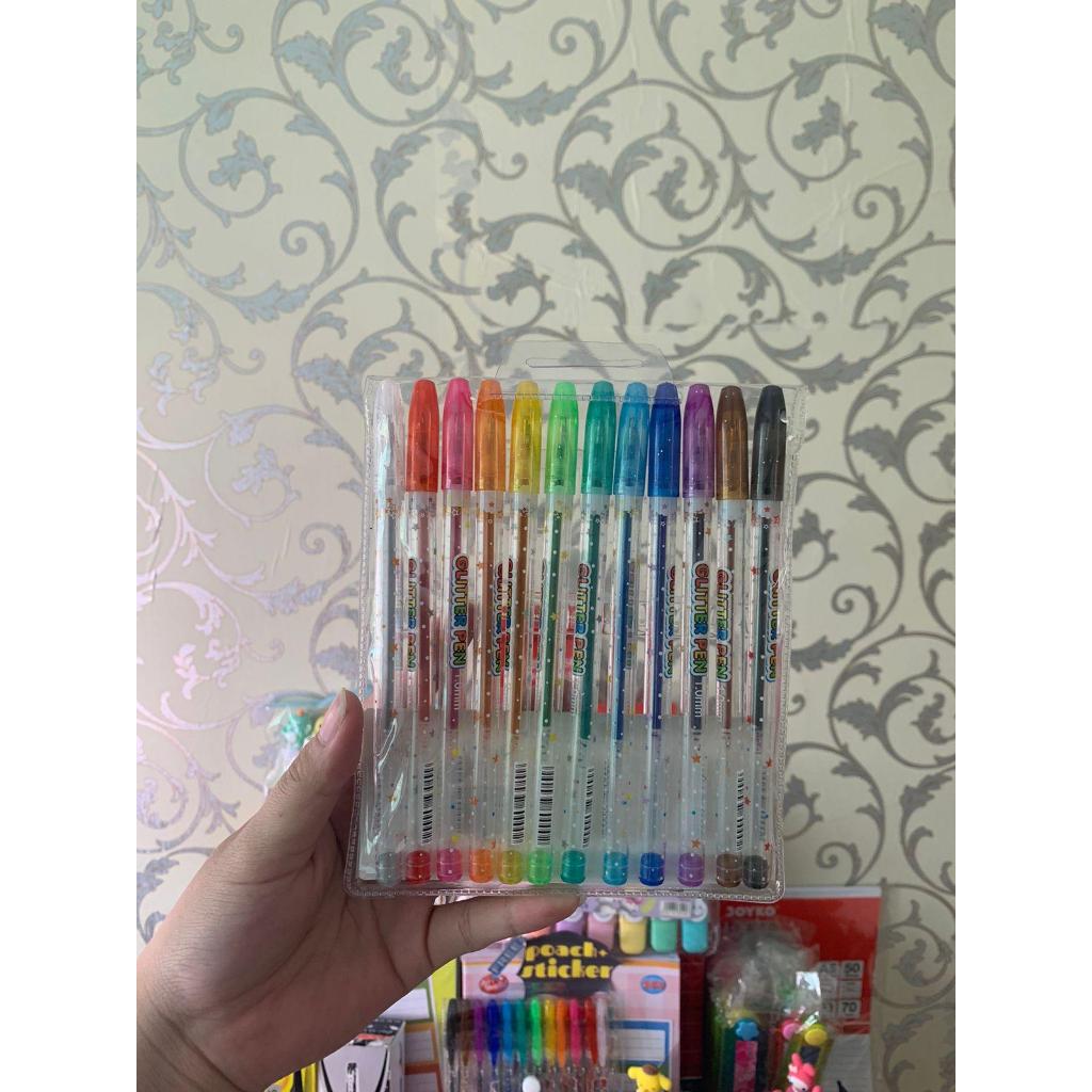

PULPEN GLITER 1 Pak isi 12 Warna