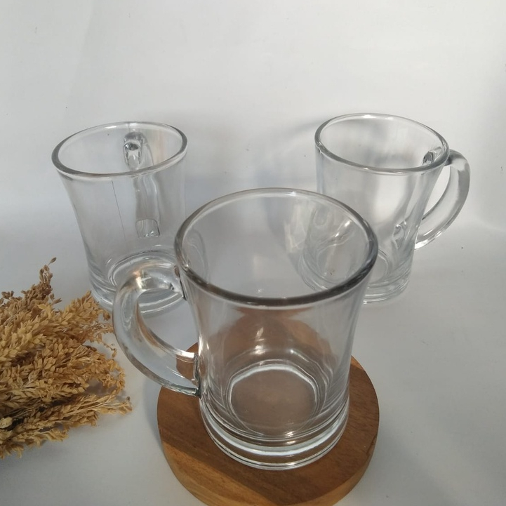 Souvenir Gelas Kaca Minum Gelas CL Slim Cangkir Gelas Teh Gelas Gagang Kaca Gelas Bening Polos soven