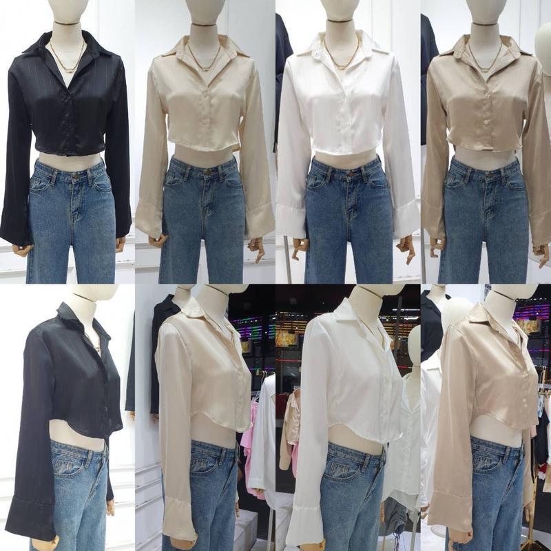 ◤TokoBestieKu◢ Kemeja Crop Bangkok Premium Kemeja Wanita | Kemeja crop Top | Baju Premium | Baju T-S