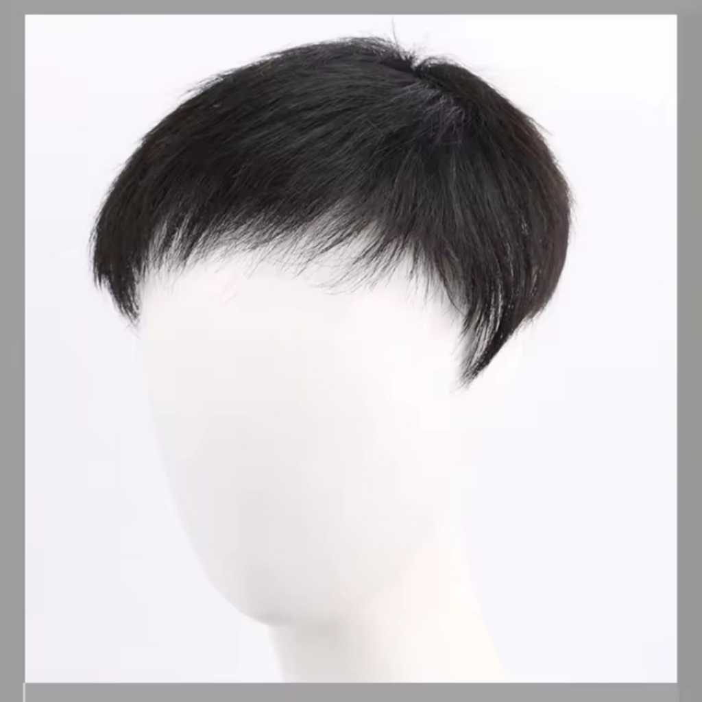 Toupee Hairtop Pria Rambut Pendek Penutup Botak Tengah Pria