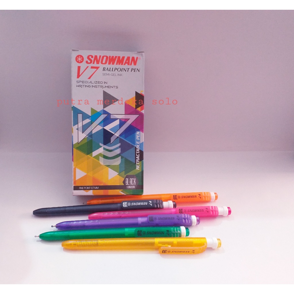 

Ballpoint, Bolpen, Pulpen Snowman V-7 Retractable Pen