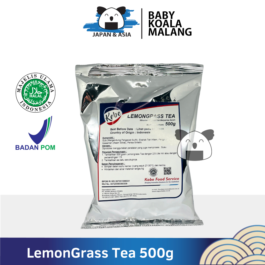 

KOBE Lemongrass Tea 500 g Halal | Teh Bubuk Sereh