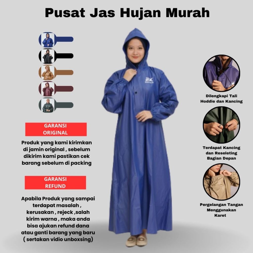 Premium ! Jas Hujan Gamis Wanita Muslimah Syari