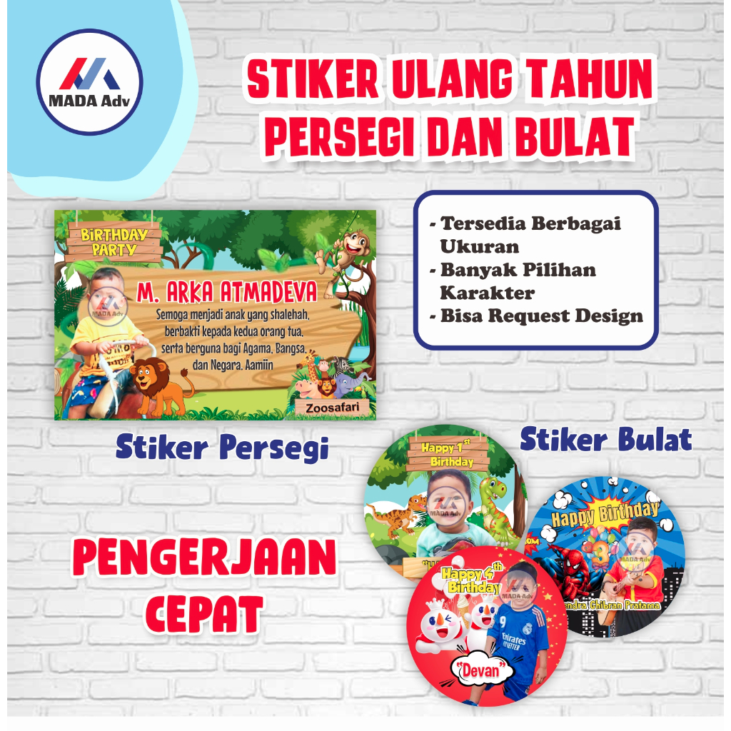 

Stiker Ulang Tahun isi 24 pcs / Stiker Nasi / stiker Ultah / Stiker Hajatan