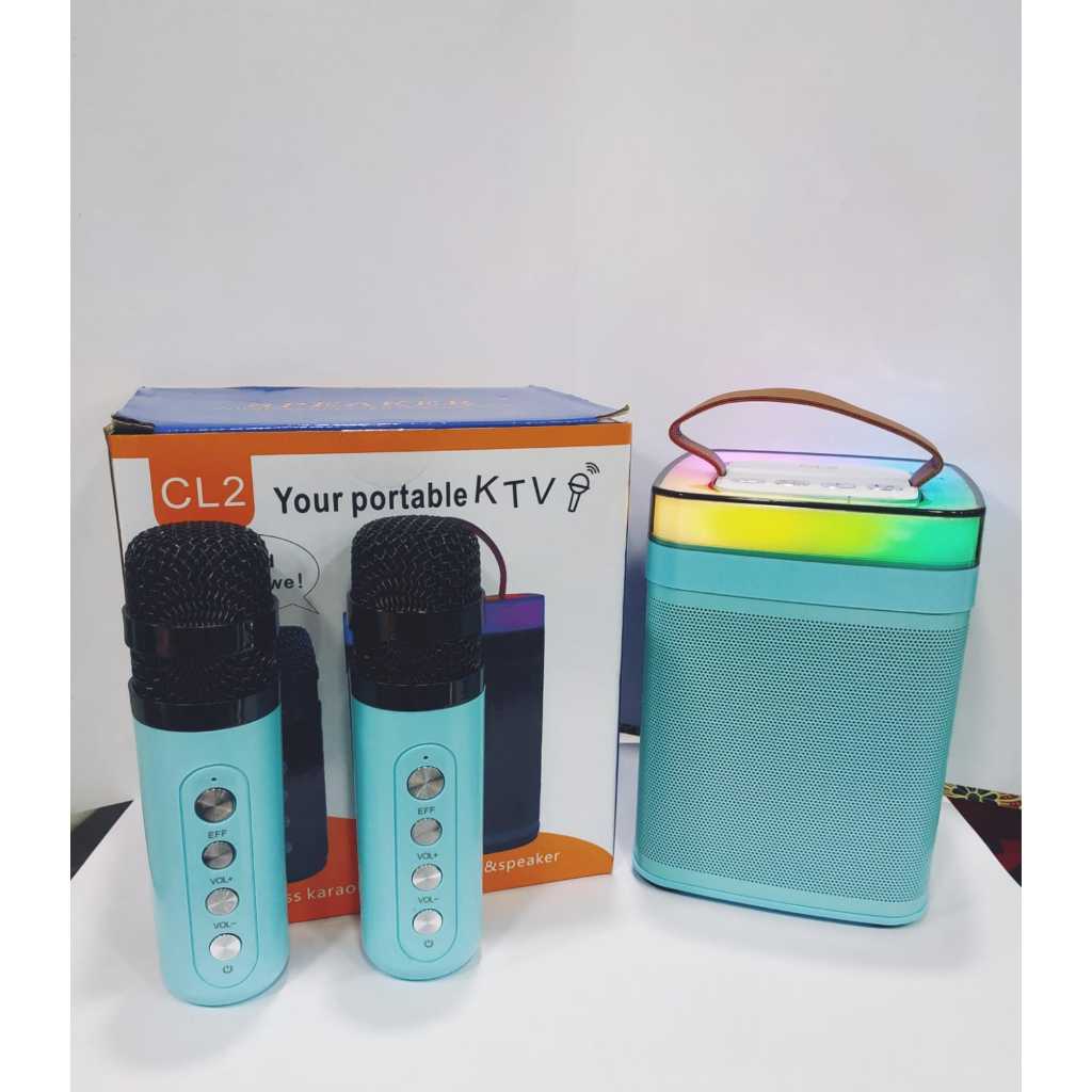 SPEAKER CL2 Speaker Bluetooth Protable 2MIC + KARAOKE 2 MIC Wireless SPEAKER