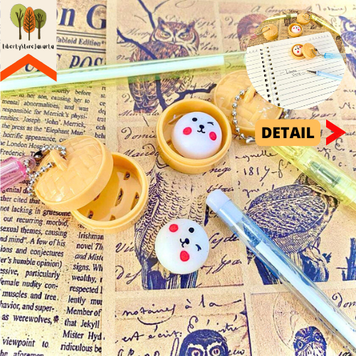 

Pulpen Gel Gantungan Dimsum Bakpao Xio Long Bao Tinta Warna Hitam ATK