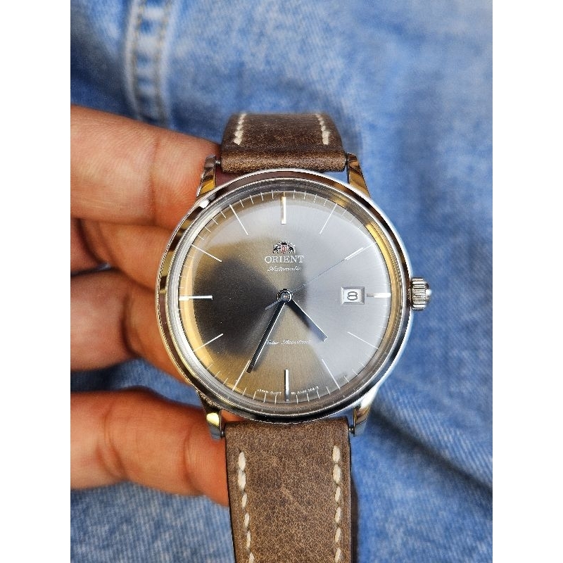 Jam Tangan Pria Orient Bambino V3 FAC0000CA Sunburst Grey Dial
