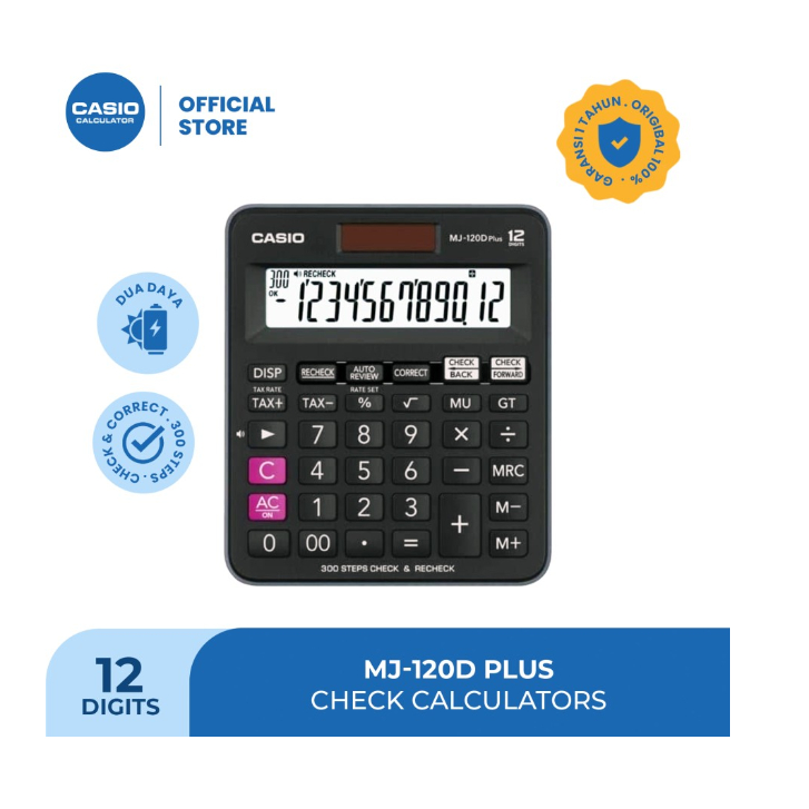 

Calculator Dagang Casio MJ-120D Plus 12 Digits Garansi Resmi