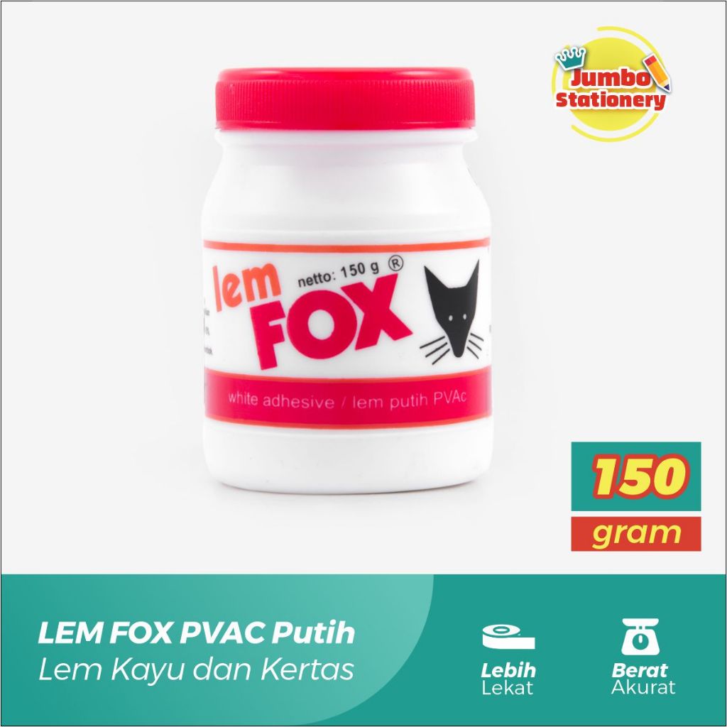 

Lem Fox Putih PVAC 150 Gram Lem Fox Botol 150 Gram