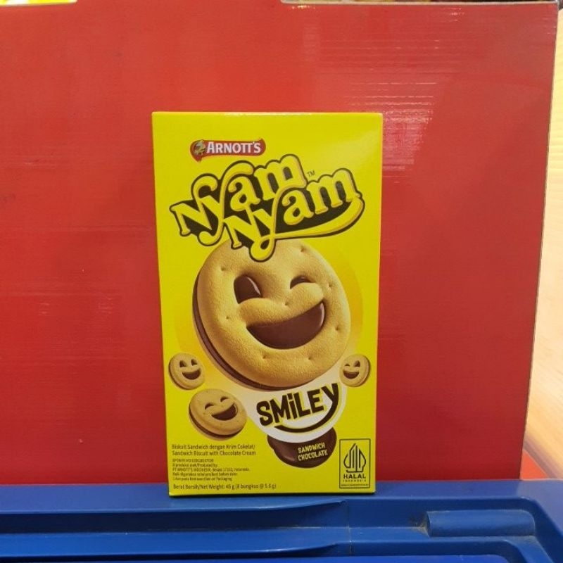 

Arnott's Nyam Nyam SMILEY Sandwich Chocolate 45gr/22,5gr