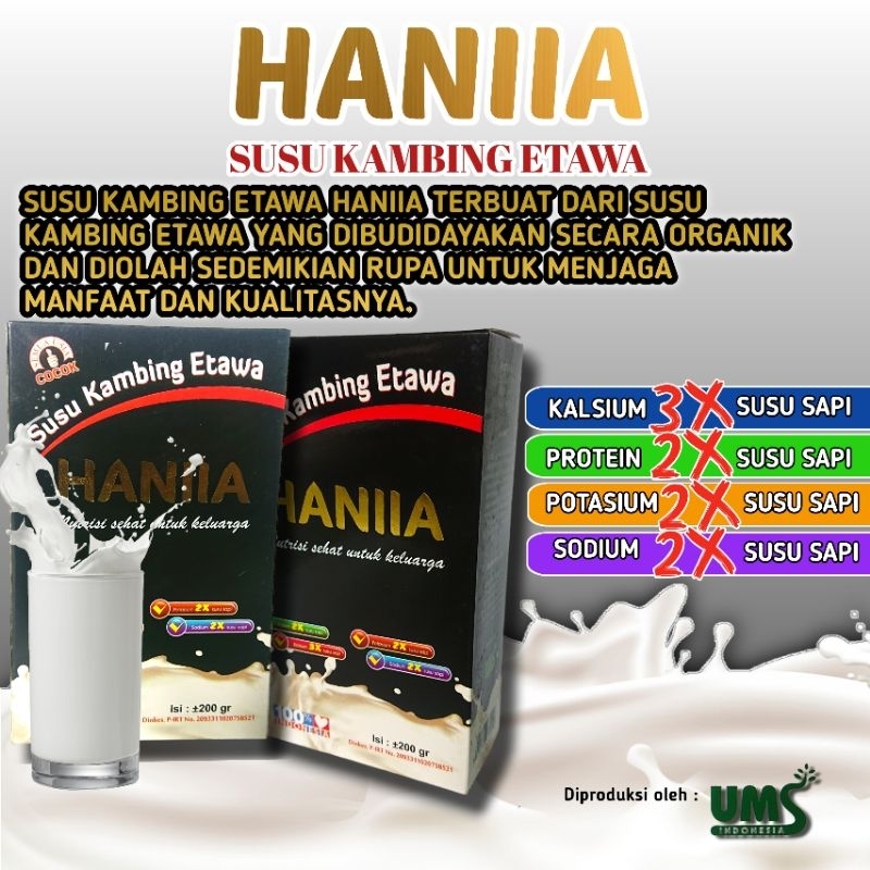 

Haniia Susu Kambing Etawa 200gr