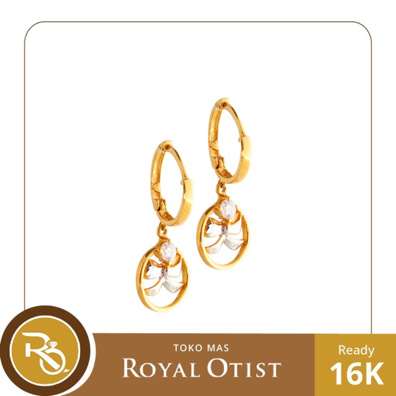 Anting Emas Ribbon Ring 16 K