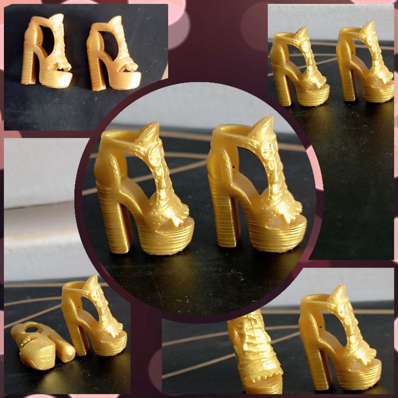 Sepatu Gold Barbie Collector Original Mattel