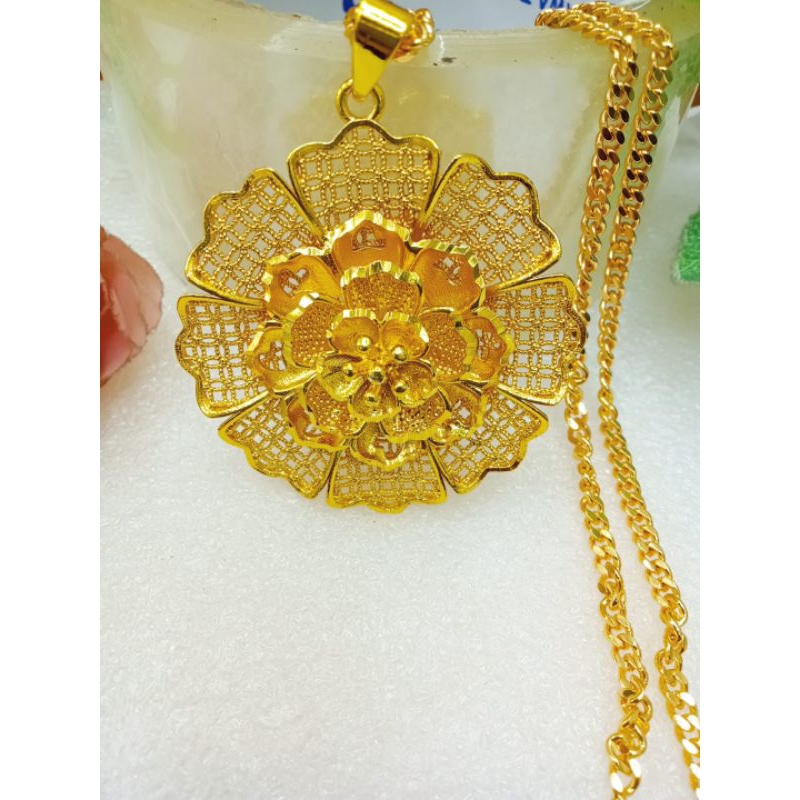 kalung set liontin bunga kendari