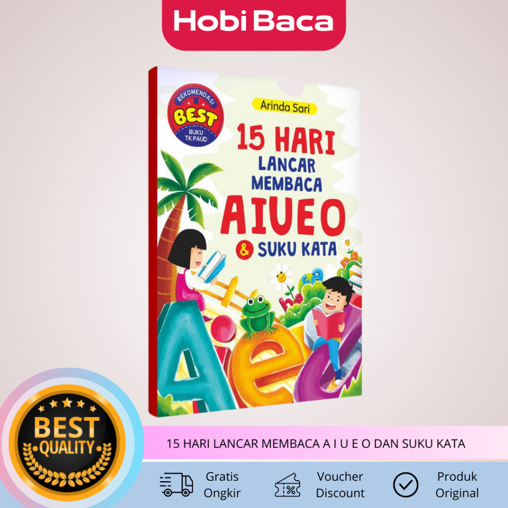 BUKU PAUD DAN TK 15 HARI LANCAR MEMBACA A I U E O DAN SUKU KATA BUKU PANDUAN CARA CEPAT MEMBACA UNTU