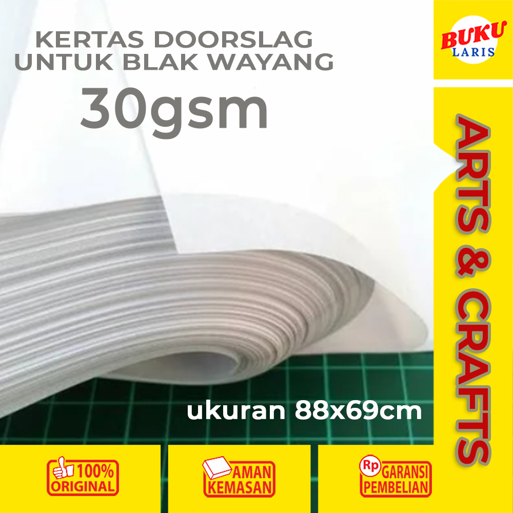 

Kertas Tipis untuk Blak Wayang - Kertas Doorslag 30gsm Ukuran 88x69cm Eceran