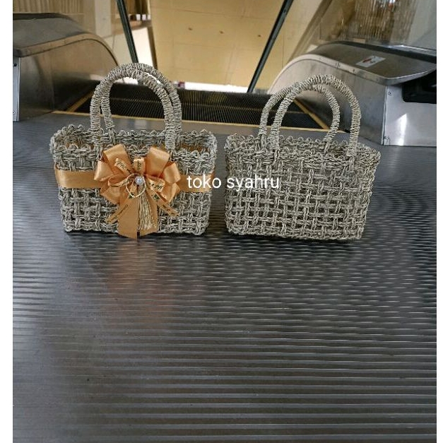 tas rara/tas anyaman/tas hampers kue kering/tas toples tabung isi 2