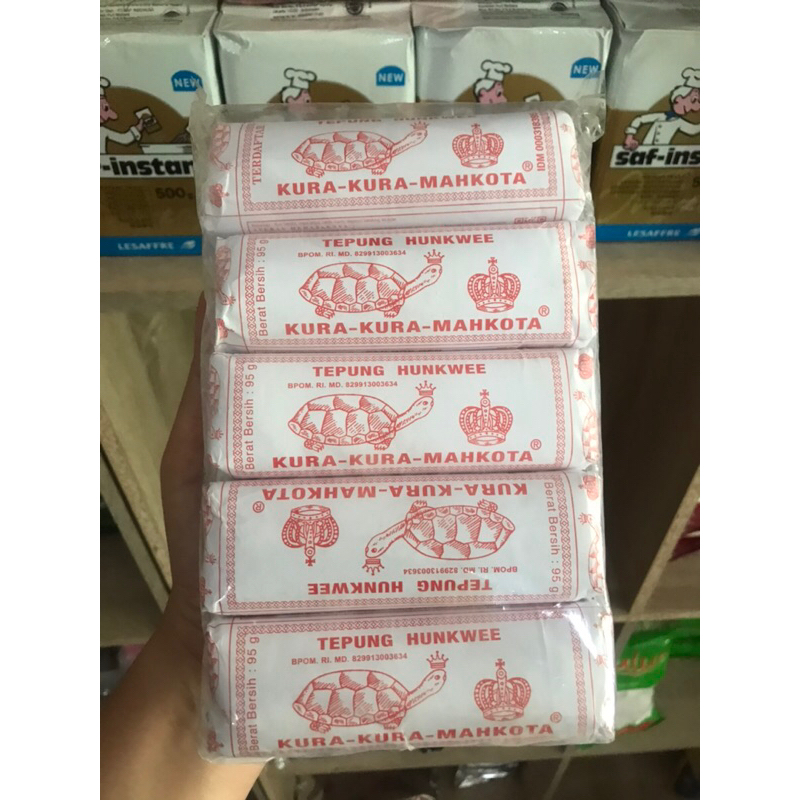 

Tepung Hunkwee Cap Kura-Kura Mahkota 95g