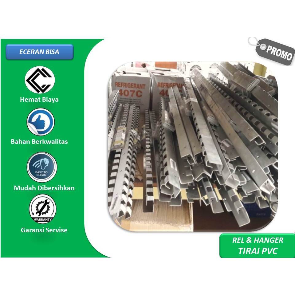 REL DAN HANGER TIRAI PLASTIK PVC BAHAN GALVANIS STEEL