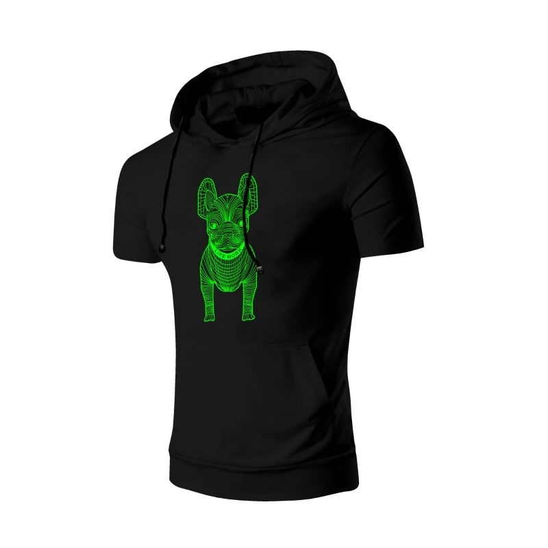 hoodie kaos kupluk pria lengan pendek