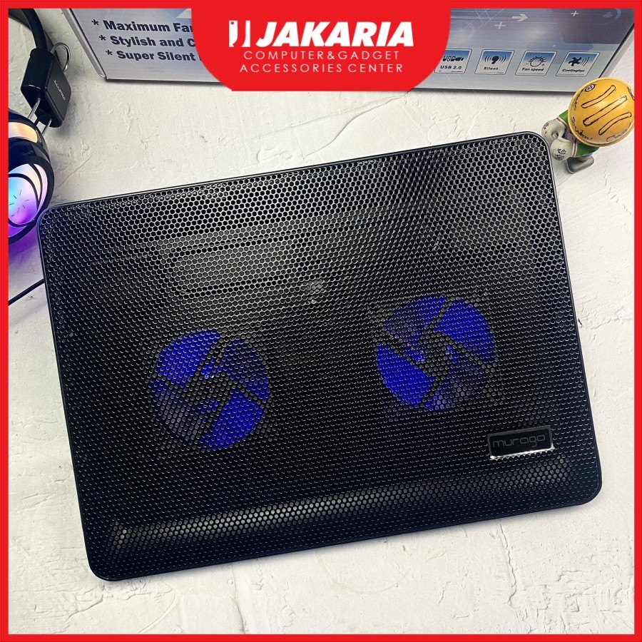 Murago Alas Pendingin Kipas Cooling Pad Laptop 14 inch 15.6 inch 16 inch Murago Notebook Cooling Pad