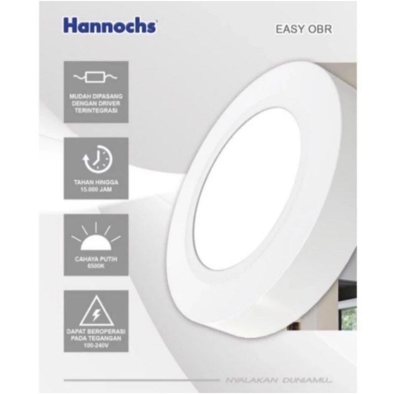 Lampu Downlight LED Bulat Tempel OB Outbow HANNOCHS Easy OBR 20 WATT