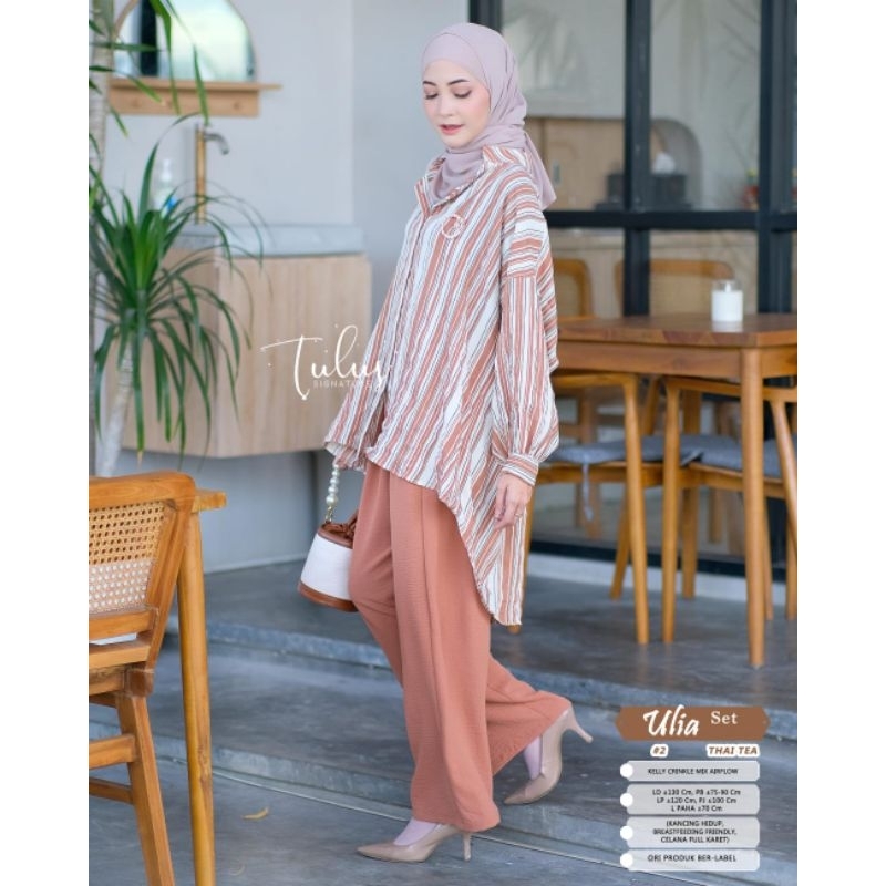 TULUS SIGNATURE - ULIA ONE SET / SETELAN JUMBO BIGSIZE CRINKLE AIRFLOW LD 130