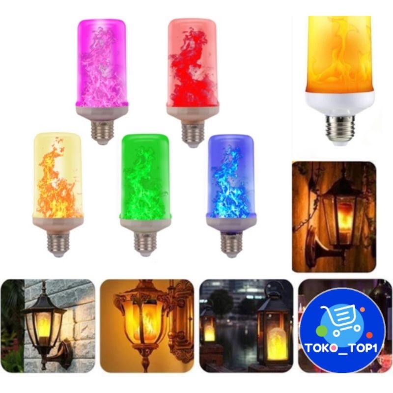 lampu api led e27 besar/bohlam obor led e27-autolux-Flame effect 3in1 GARANSI.