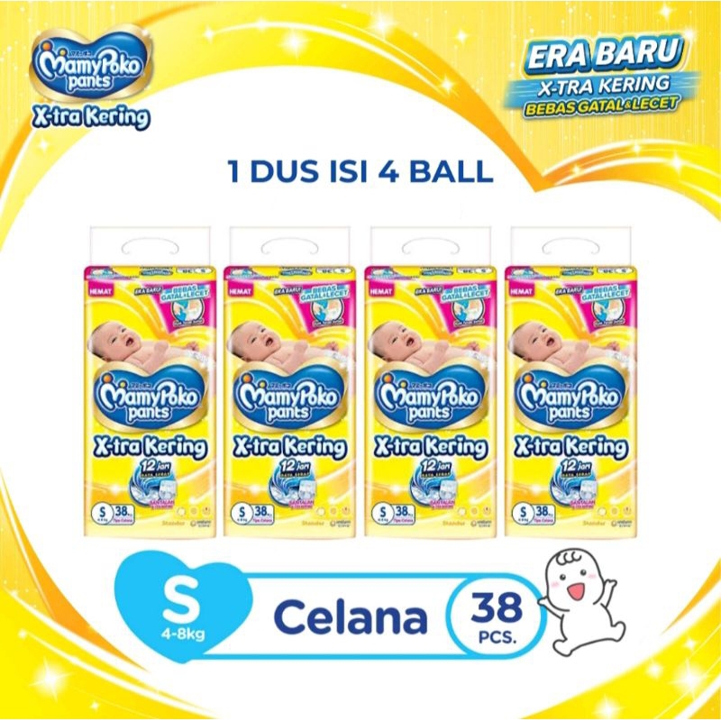 MamyPoko PANTS X-tra Kering S38/M32/L28 Paket 1Dus/Karton