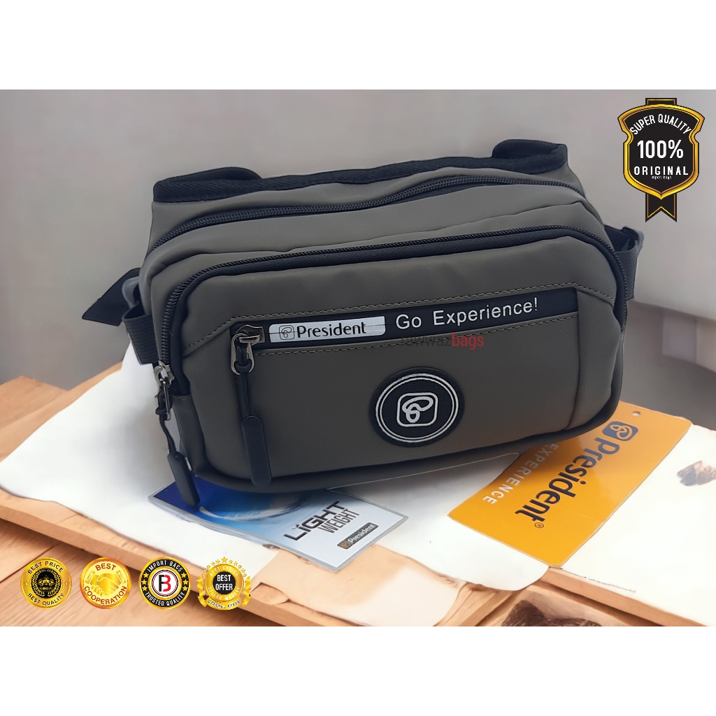 Tas Pinggang Pria bisa untuk slempang Merek President Import