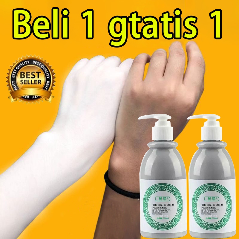 【Beli 1 gtatis 1】Sabun Whitening-Lumpur vulkanik Sabun Pemutih Badan Exfoliate- whitening body wash-