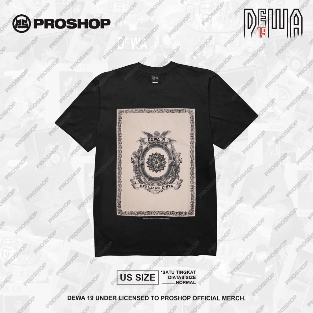 Proshop | Republik Kerajaan Dewa 19 Tshirt | Kaos Pria Kaos Distro | Hitam