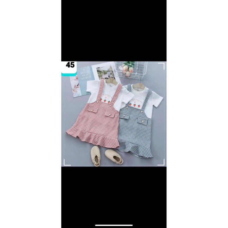 Dress anak import 2in1