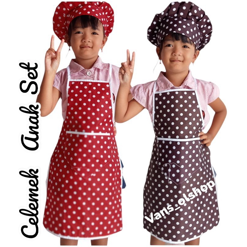 [COD] Celemek Anak TK/SD Polkadot – Celemek Prakarya & Memasak