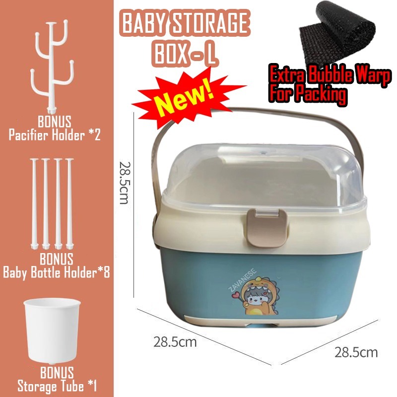 *COD* Rak Pengering Botol Bayi Zavanese Perlengkapan Bayi - Pengering Botol Gelas Serbaguna-BABY BLUE + BUBBLE