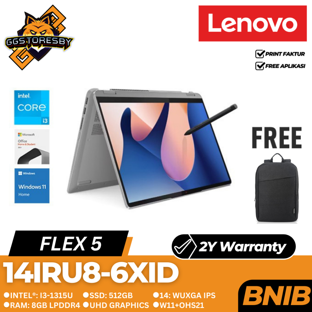 Laptop Lenovo Ideapad Flex 5 14Iru8-6Xid | I3-1315U 8/512 Uhd W11+Ohs