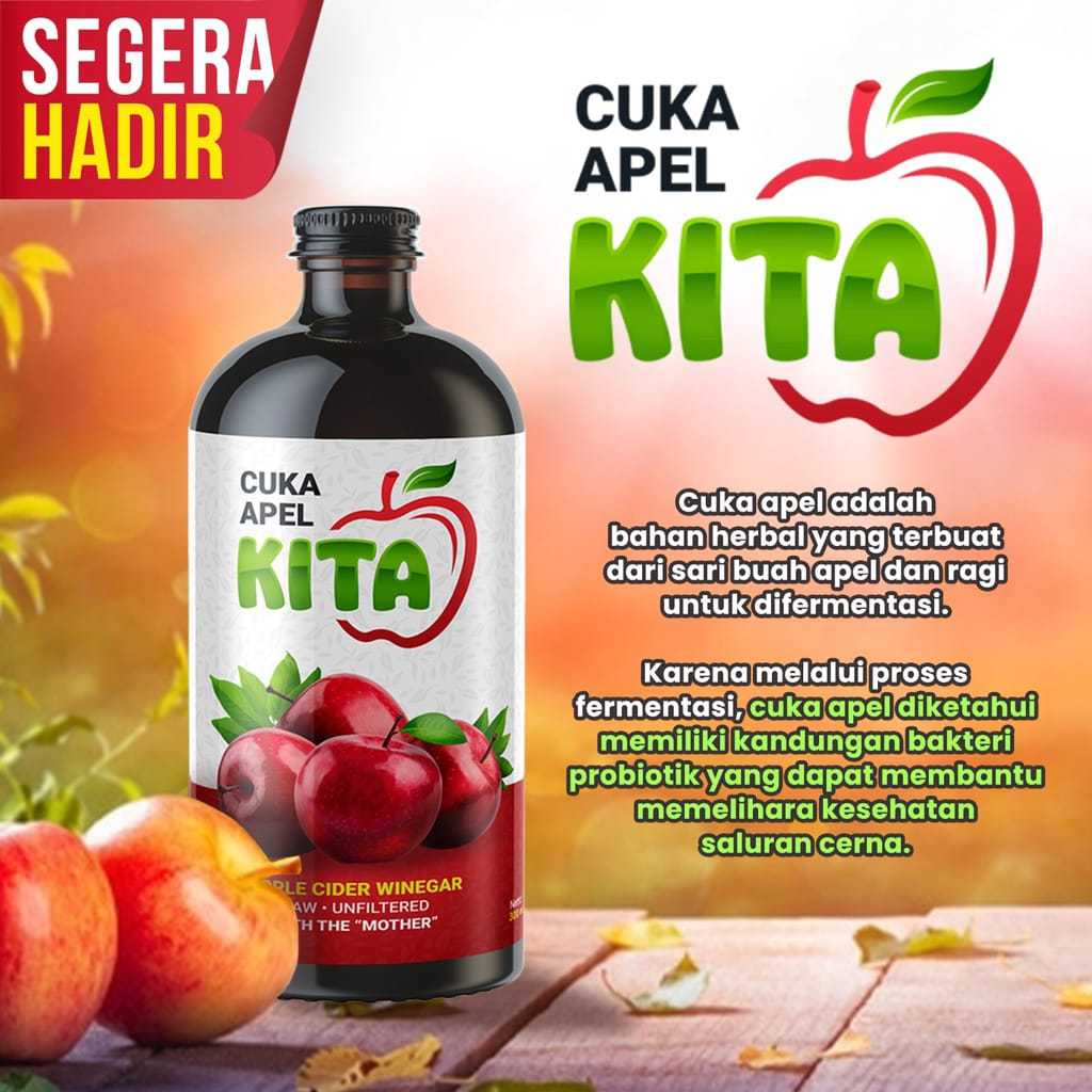 

Cuka Apel Apple Cider Vinegar Kita 300ml Mengurangi Lemak Darah Original