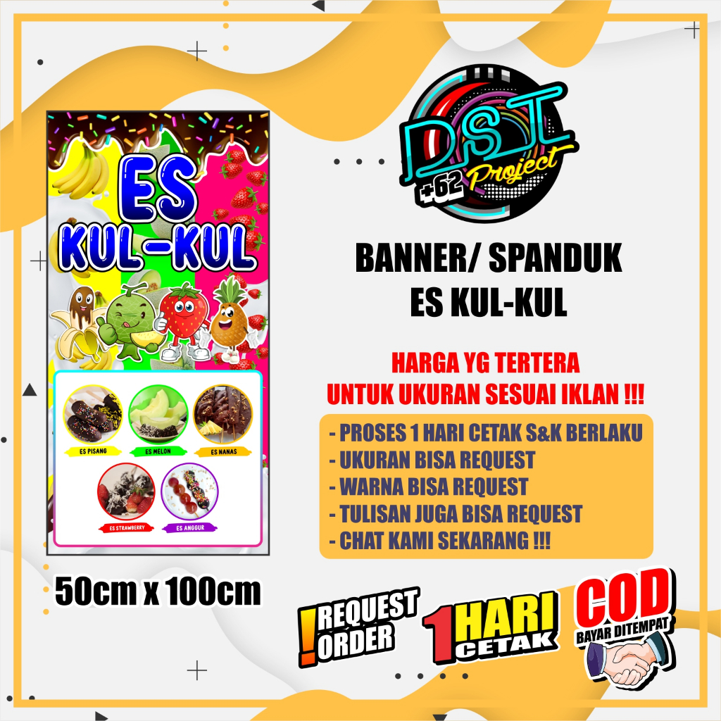 BANNER / SPANDUK ES KUL KUL ANEKA BUAH 50 X 100