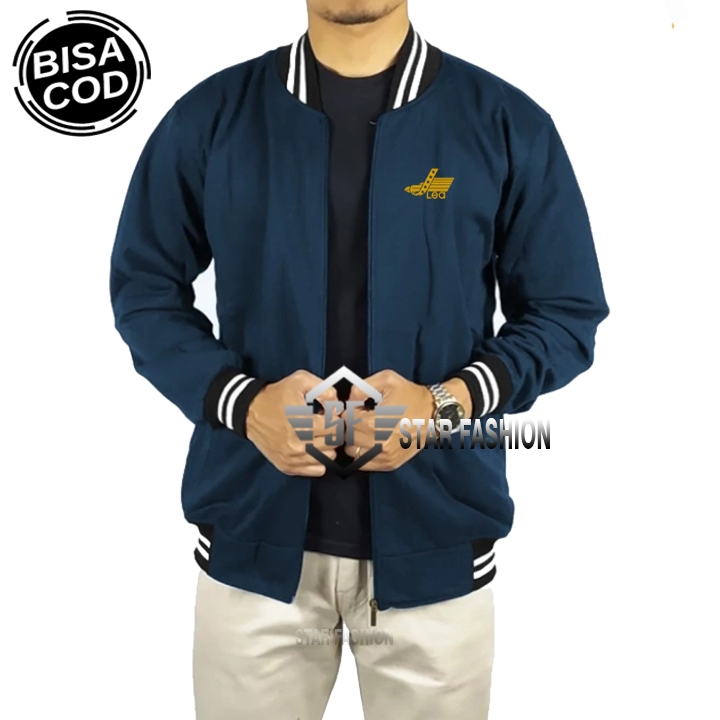 PROMO... Jaket Baseball Varsity Lea Text Gold Premium Quality Pria & Wanita