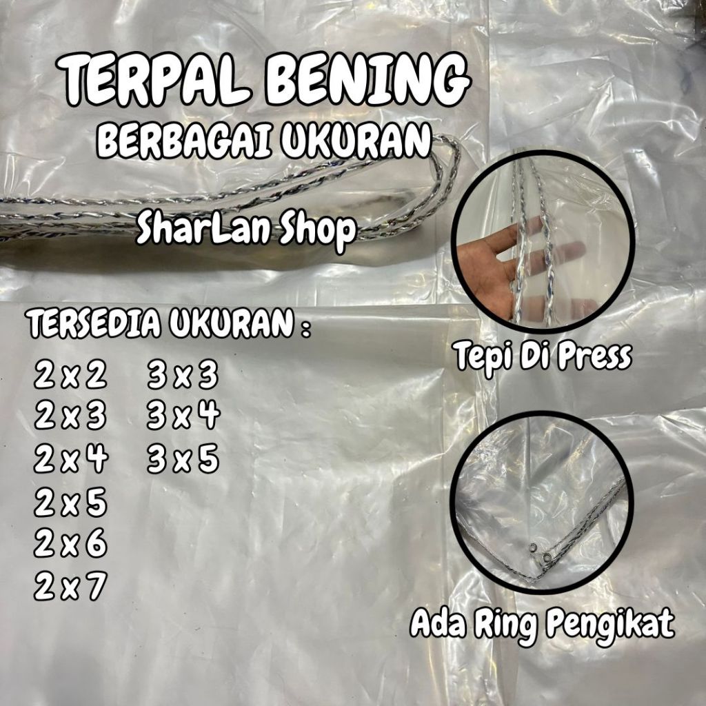 Terpal Plastik Bening Ukuran 2x2/2x3/2x4/2x5/2x6/2x7/3x3/3x4/3x5 Terpal Bening Terpal Putih Best Qua