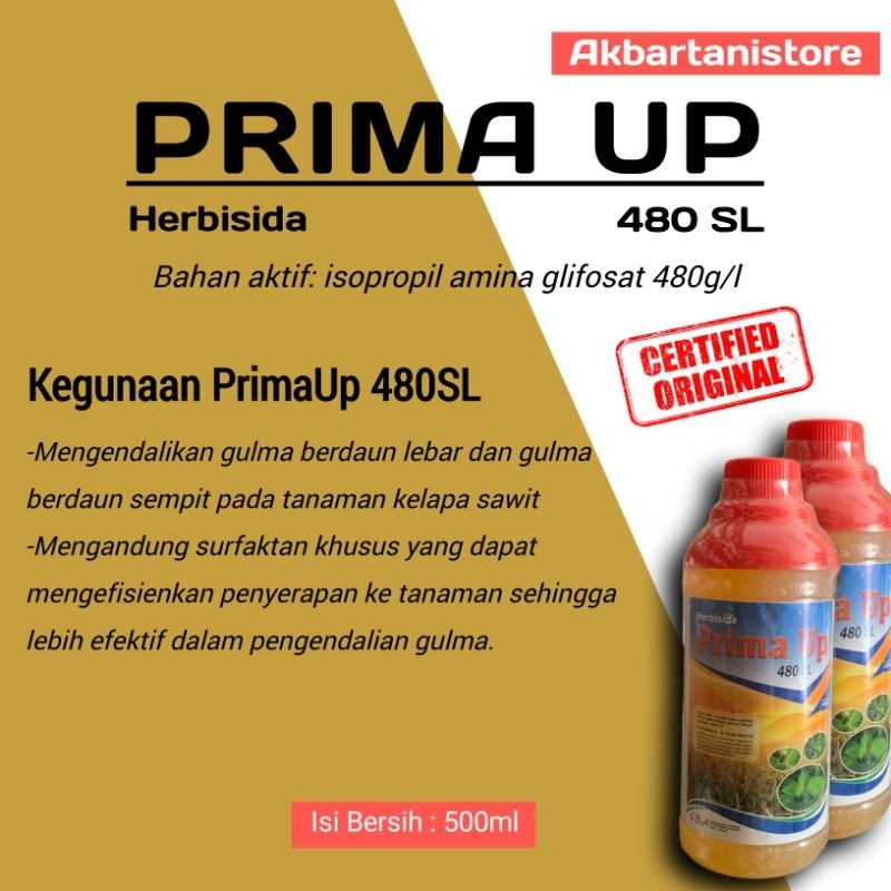 Herbisida Prima Up 480SL - 500ml Pembasmi rumput liar Sawah, Kebun dan Pekarangan