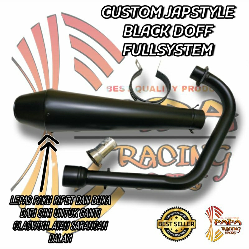 Knalpot Custom Japstyle Black Doff Kolong XSR 155 Vixion R15 Byson Scorpio Xabre MT15 CBR150R Verza 