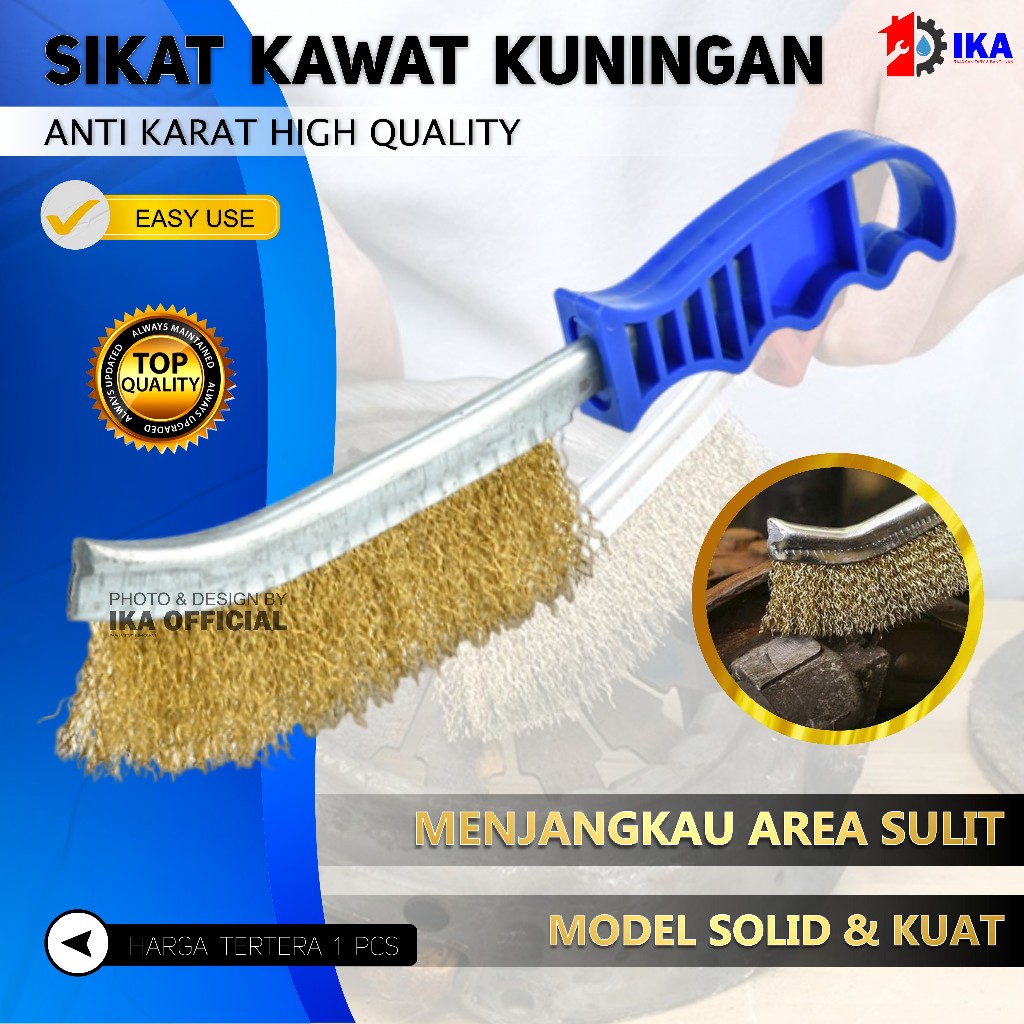 Sikat Kawat Baja Kuningan / Sikat Kuningan Keriting Sikat Kawat Kuningan Model Gagang Sikat Baja Kun