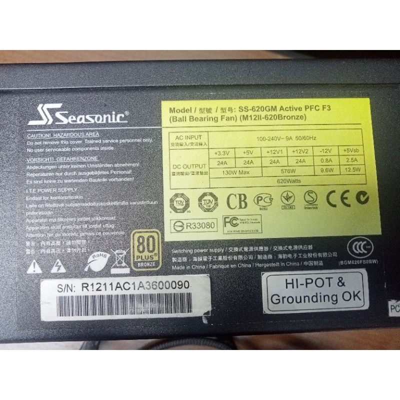 PSU Seasonic 620W 80Plus Bronze Modular