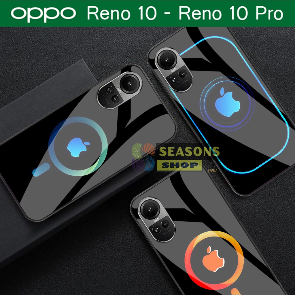Softcase Kaca Oppo Reno 10 2023 Terbaru dan Reno 10 Pro 2023 Terbaru Motif Logo Iphone [28]