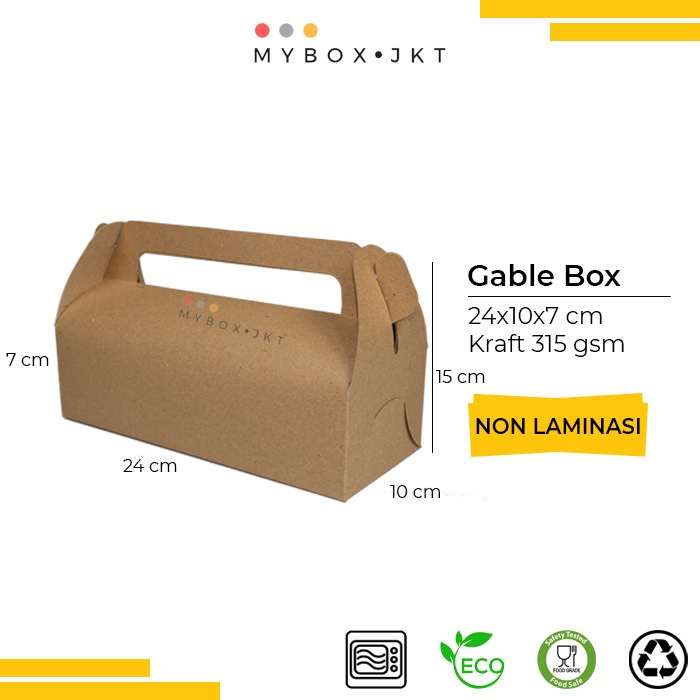Gable Box Hampers LEBARAN Souvenir Gift Pack Snack 24x10x7 NON LAMINASI