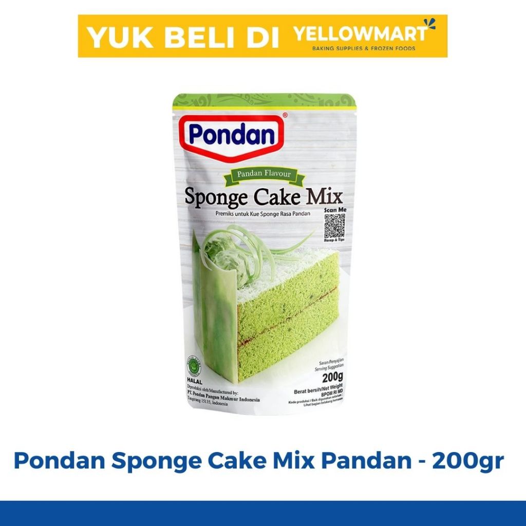 

Pondan Sponge Cake Mix Pandan 200G - Premiks Kue Instan