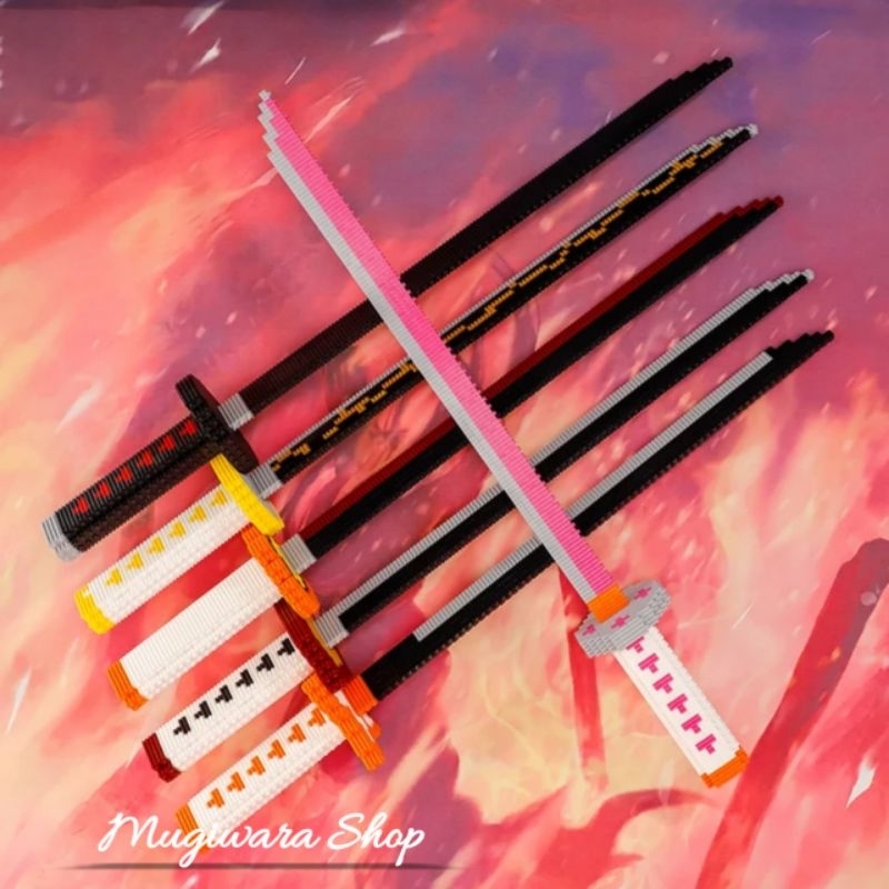 Mainan Brick Block Nichirin Kimetsu No Yaiba Pedang Rakit Anime Demon Slayer